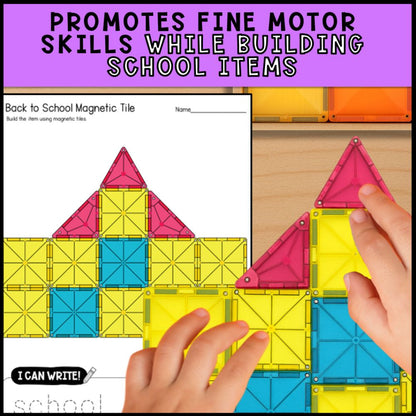 Back to School Magnetic Tiles Task Boxes for Special Education