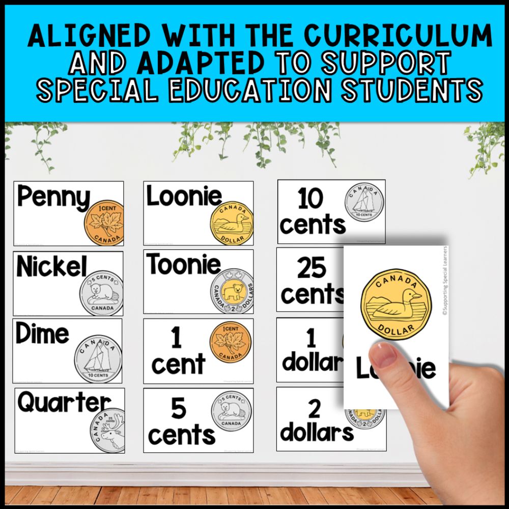 Canadian Money Grade 1 Unit - Worksheets, Task Cards, Posters, Games