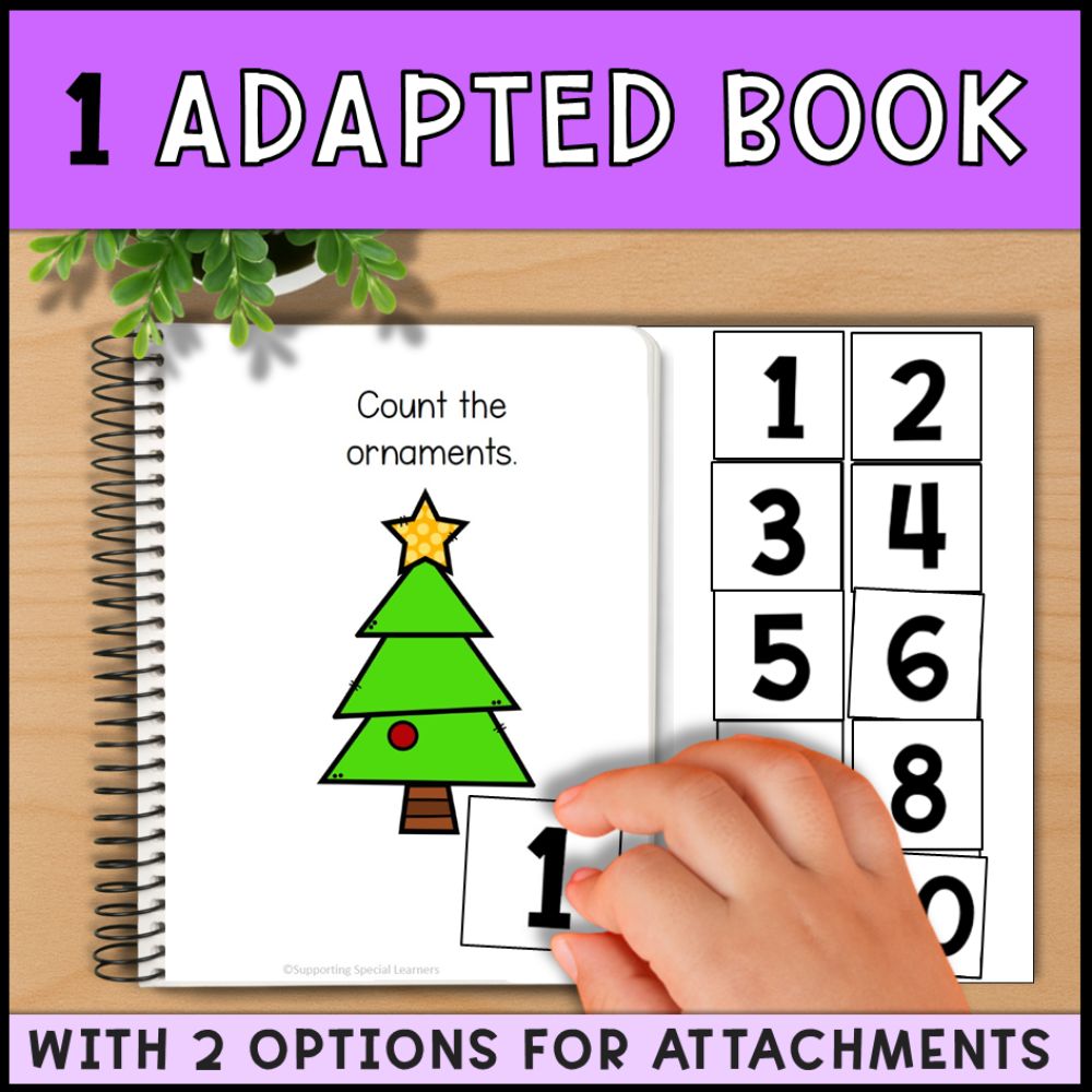 Christmas Counting 0 to 10: Adapted Book, Task Cards and File Folders