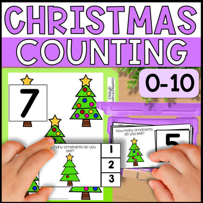 Christmas Counting 0 to 10: Adapted Book, Task Cards and File Folders