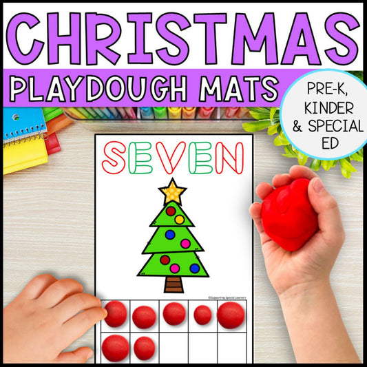 Christmas Playdough Mats: Counting using Ten Frame - Math Centers