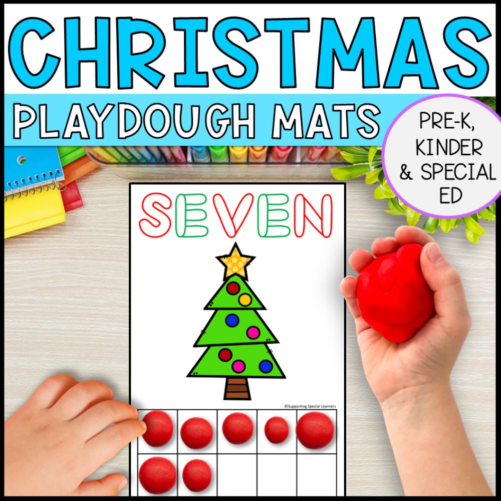 christmas playdough mats cover