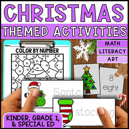 Christmas Math, Literacy & Art Activities - Special Education