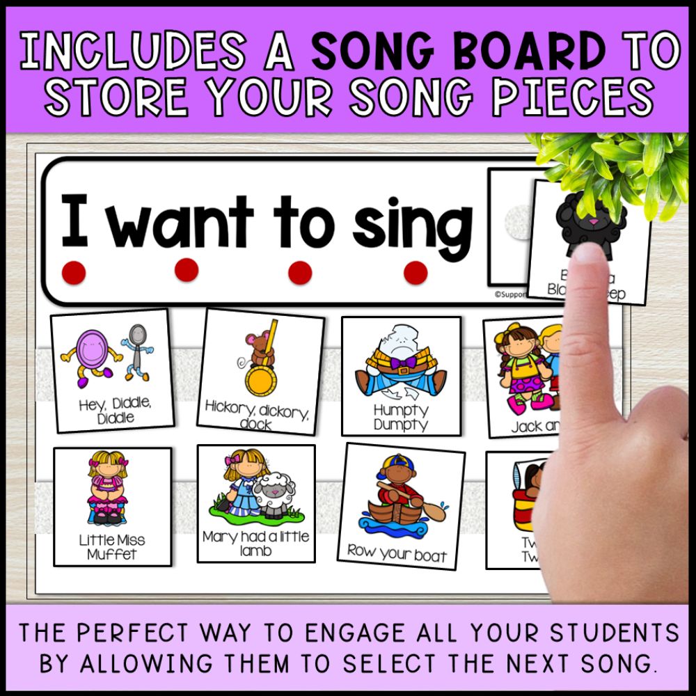 circle time nursery rhymes song board