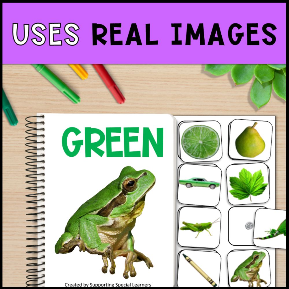 color adapted books using real pictures - special education