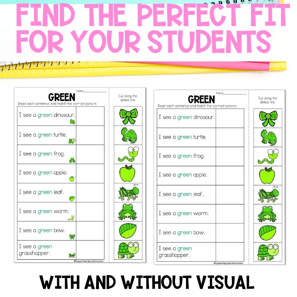 Color Cut and Paste Activities - 48 Cut and Paste Worksheets Included ...