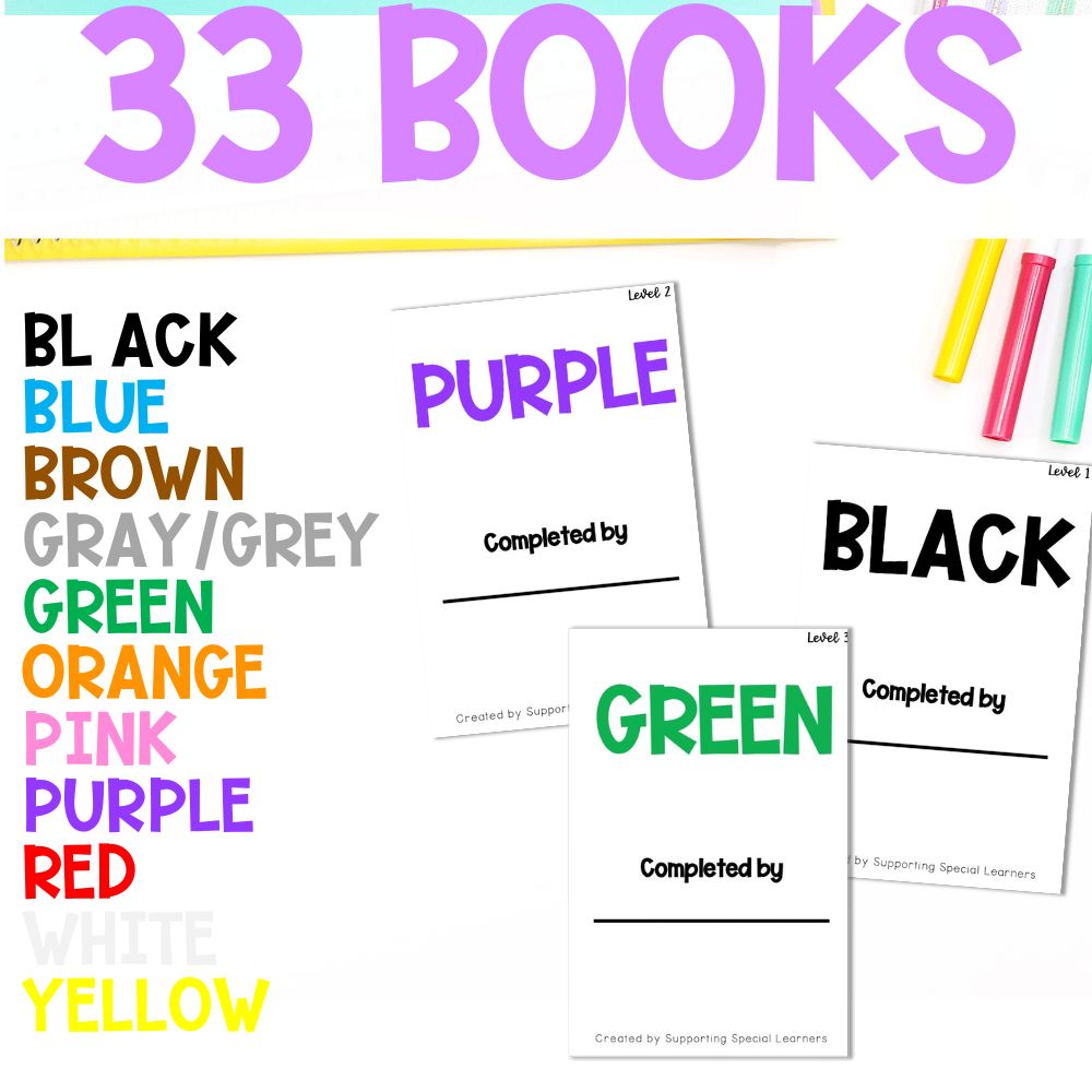Color Student Workbooks: 33 Booklets to Practice Colors and Vocabulary