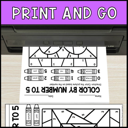 Color by Number 0 to 5 Bundle - Special Education