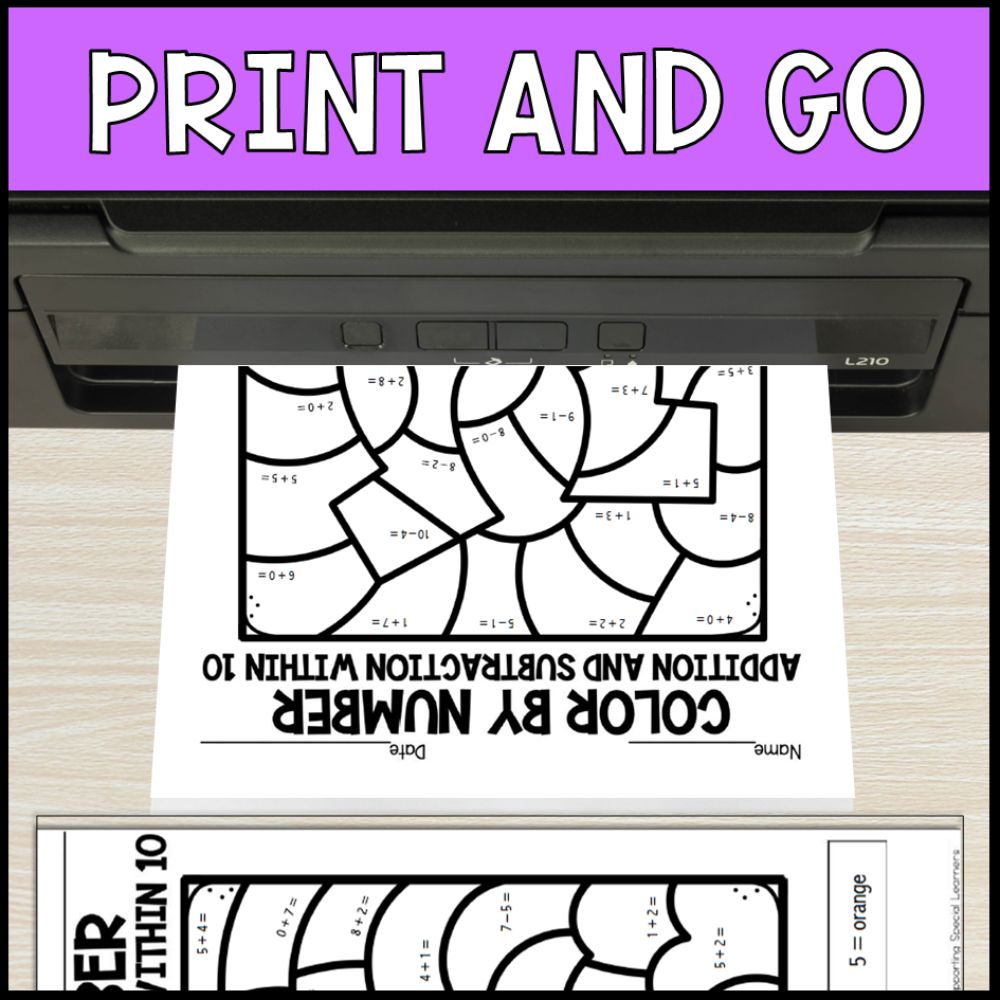 color by number addition and subtraction within 10 - st. patricks day no prep