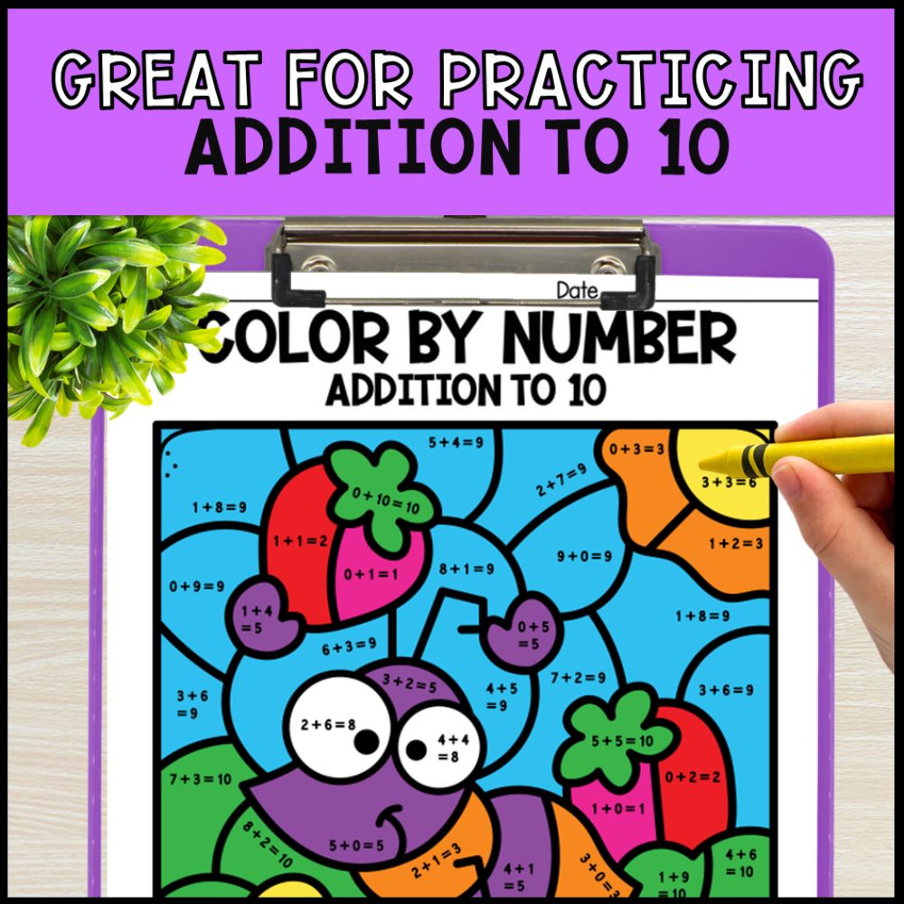 Color by Number Addition to 10 Bundle - Special Education