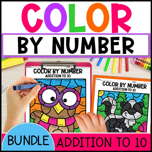 Color by Number Addition to 10 Bundle - Special Education