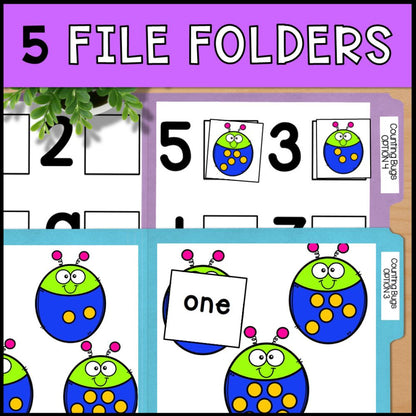 Counting Bugs 0 to 10: Adapted Book, 44 Task Cards, and 5 File Folders