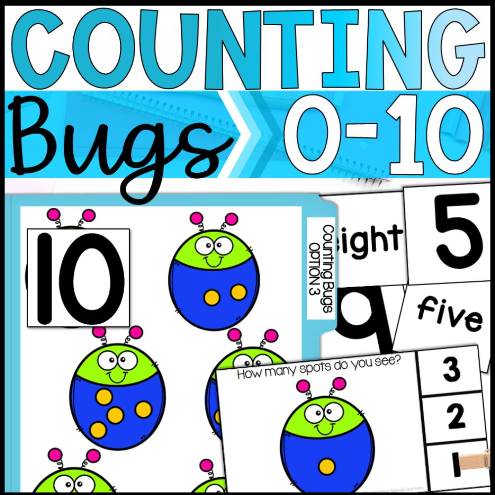 Counting Bugs 0 to 10: Adapted Book, Task Cards, and More