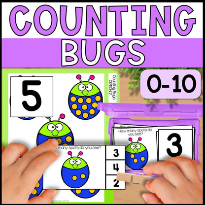 Counting Bugs 0 to 10: Adapted Book, 44 Task Cards, and 5 File Folders