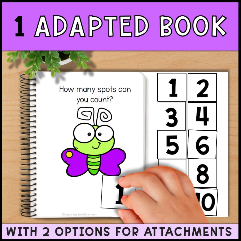 Counting Butterflies 0 to 10: Adapted Book, Task Cards & File Folders