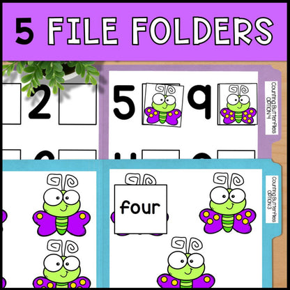 Counting Butterflies 0 to 10: Adapted Book, Task Cards & File Folders