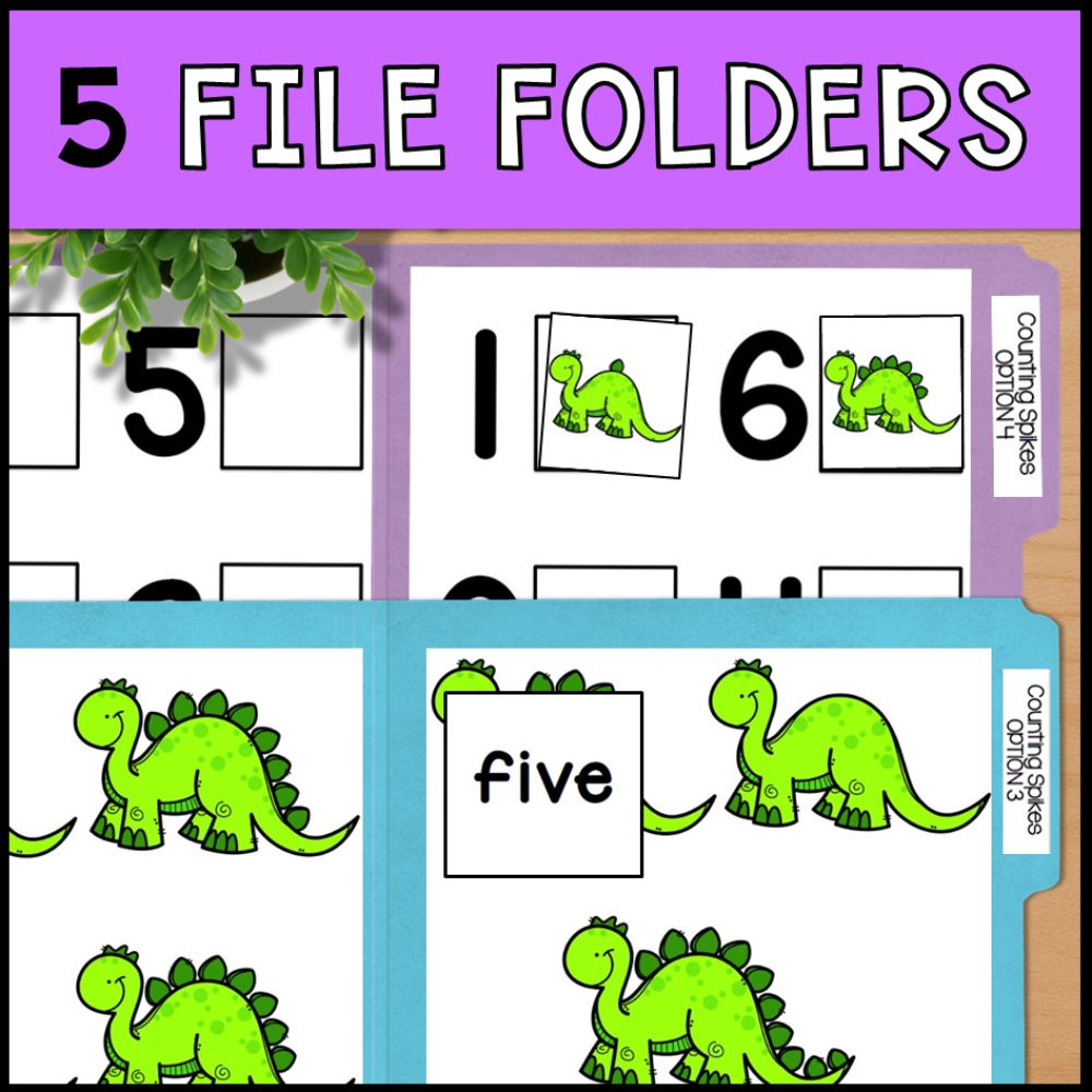 Counting Dinosaur Spikes 0 to 10: Adapted Book, Task Cards & More