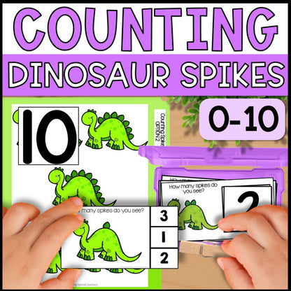 Counting Dinosaur Spikes 0 to 10: Adapted Book, Task Cards & More