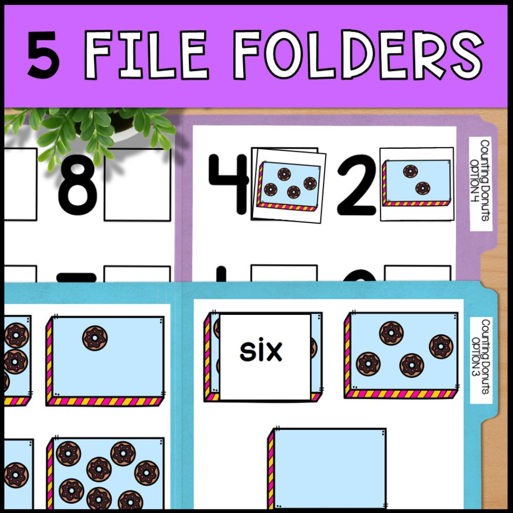 Counting Donuts 0 to 10: Adapted Book, 44 Task Cards & 5 File Folders