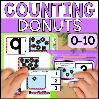 Counting Donuts 0 to 10: Adapted Book, 44 Task Cards & 5 File Folders