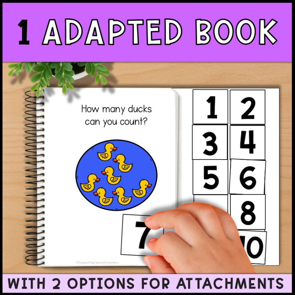 Counting Ducks 0 to 10: Adapted Book, 44 Task Cards and 5 File Folders
