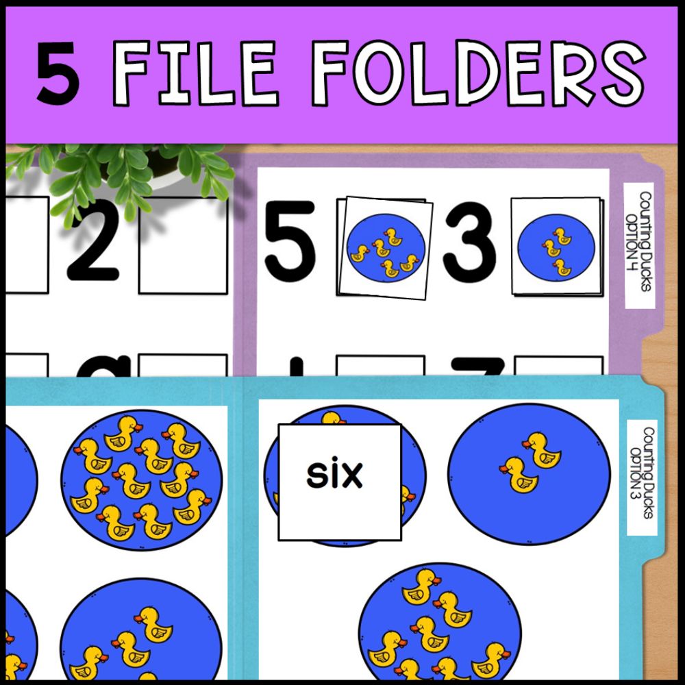 Counting Ducks 0 to 10: Adapted Book, 44 Task Cards and 5 File Folders