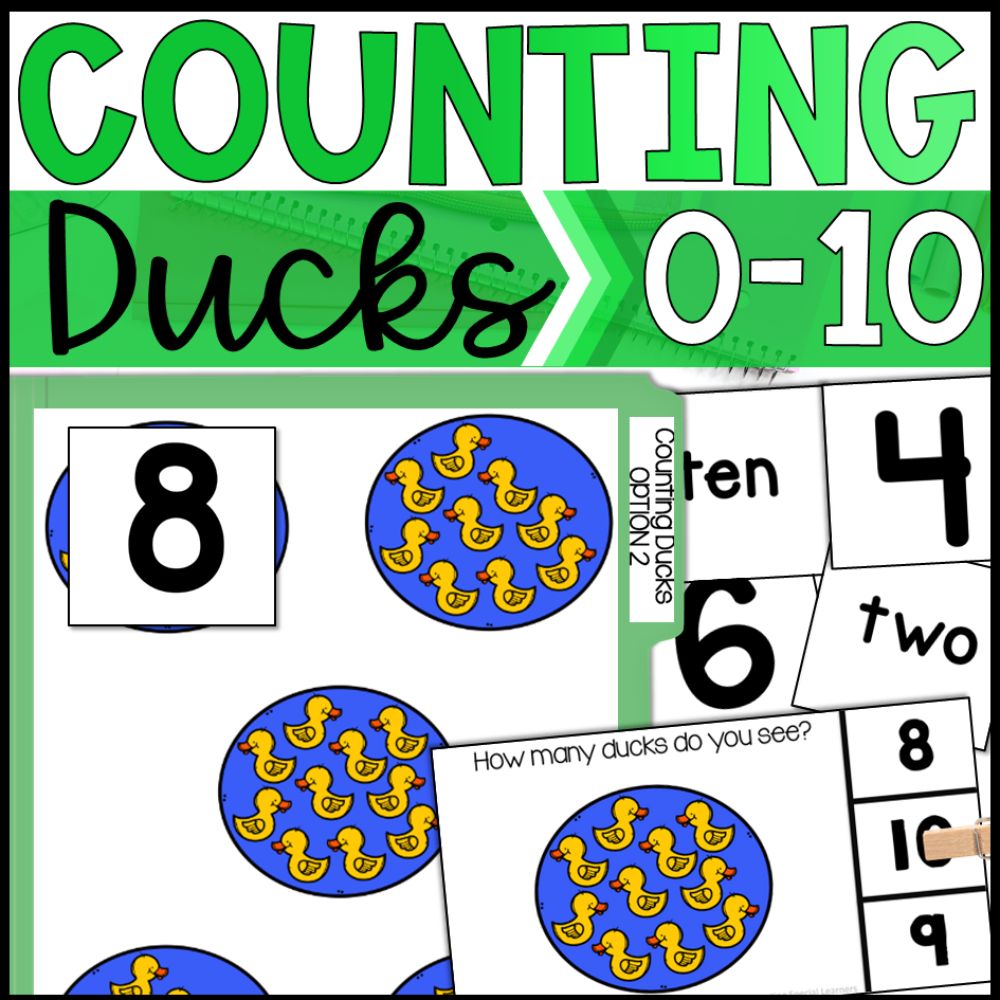 Count How Many Ducks Counting Ducks 0 to 10: Adapted Book, Task Cards and More