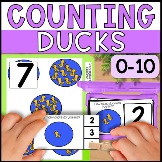 Counting Ducks 0 to 10: Adapted Book, 44 Task Cards and 5 File Folders