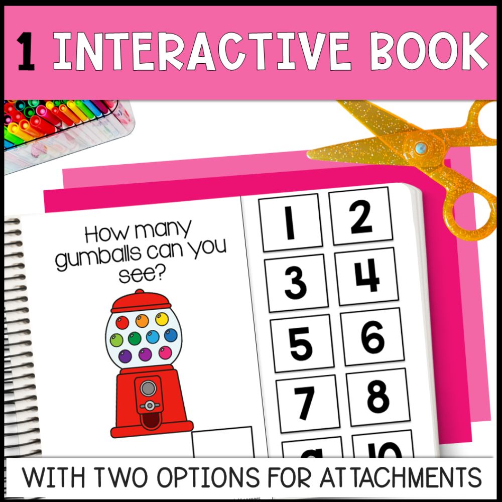 counting gumballs 0 to 10 interactive book