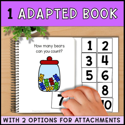 Counting Gummy Bears 0 to 10: Adapted Book, Task Cards & File Folders