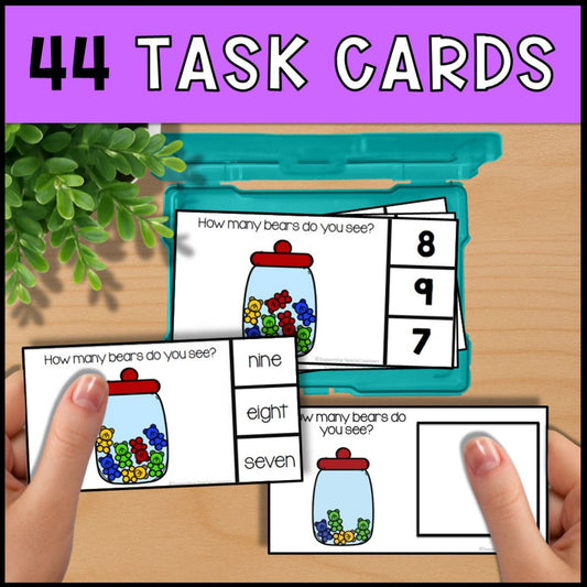 Counting Gummy Bears 0 to 10: Adapted Book, Task Cards & File Folders