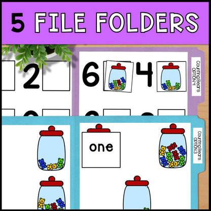 Counting Gummy Bears 0 to 10: Adapted Book, Task Cards & File Folders