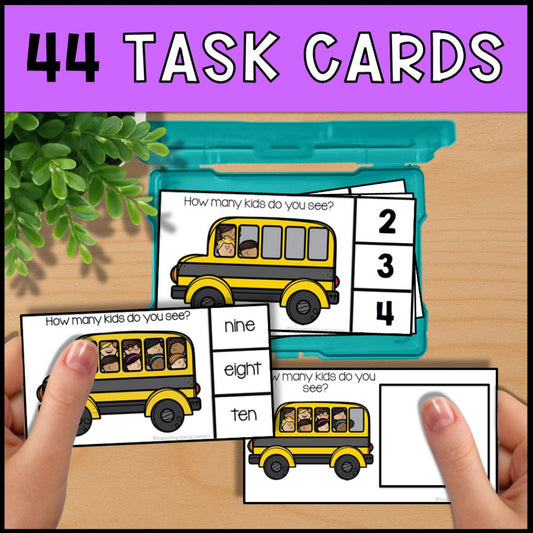 Counting Kids on the Bus 0 to 10: Adapted Book, Task Cards & File Folders