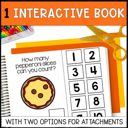 counting pepperoni 0 to 10 interactive book