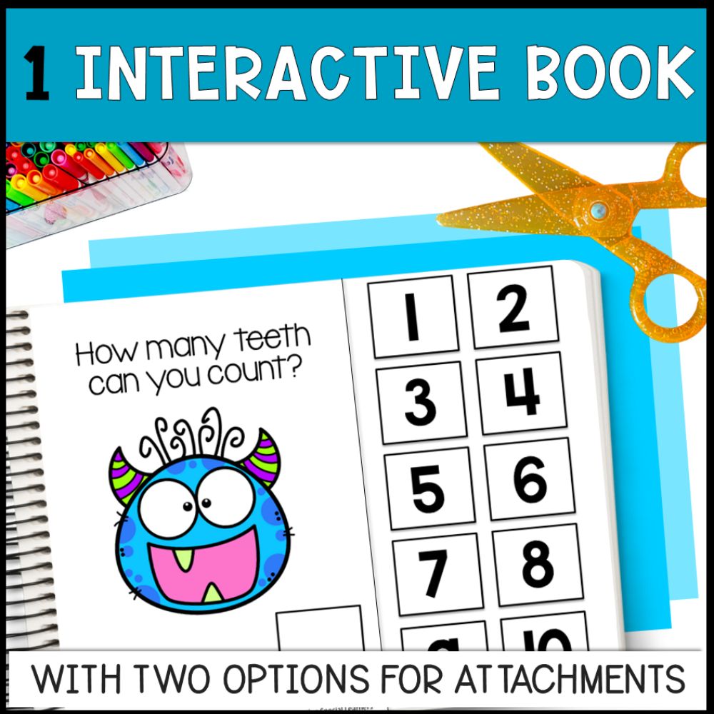 counting teeth 0 to 10 interactive book