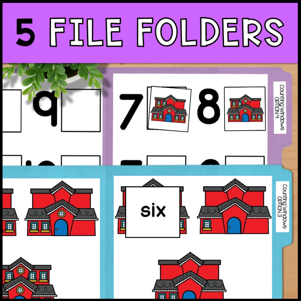 Counting Windows 0 to 10: Adapted Book, 44 Task Cards & 5 File Folders