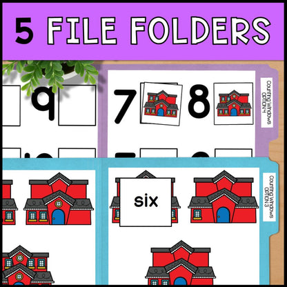 Counting Windows 0 to 10: Adapted Book, 44 Task Cards & 5 File Folders