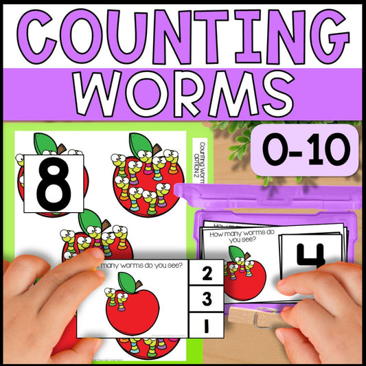 Counting Worms 0 to 10: Adapted Book, 44 Task Cards and 5 File Folders