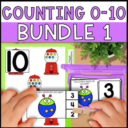 Counting to 10 Bundle 1: Adapted Books, Task Cards, and File Folders