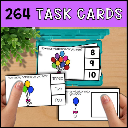 Counting to 10 Bundle 2: Adapted Books, Task Cards, and More