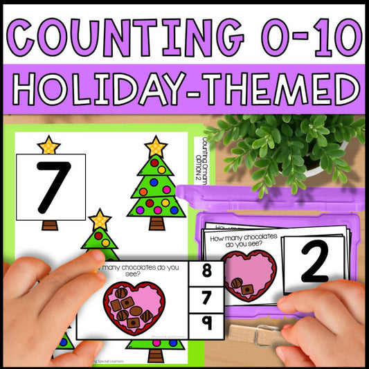 Holiday Themed Counting to 10: Hands-on Interactive Activities