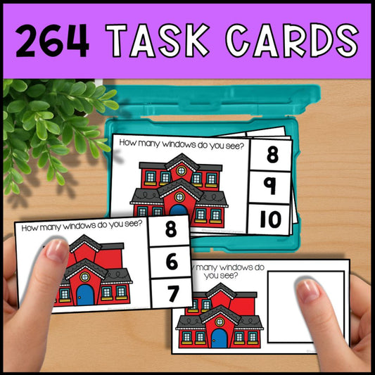 Counting to 10 School Themed Bundle: Adapted Books, Task Cards & File Folders