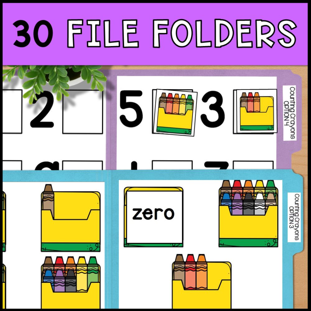 Counting to 10 School Themed Bundle: Adapted Books, Task Cards & File Folders