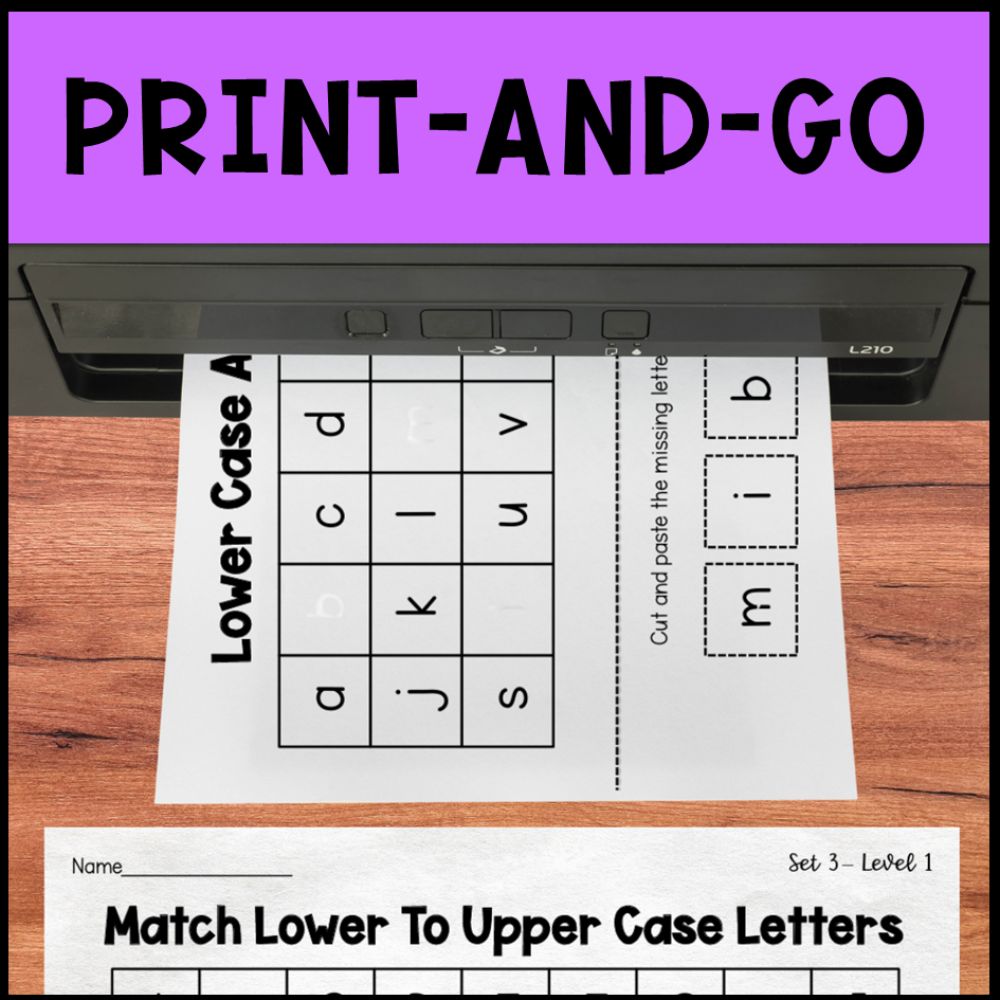 Cut and Paste Alphabet Activities - No Prep