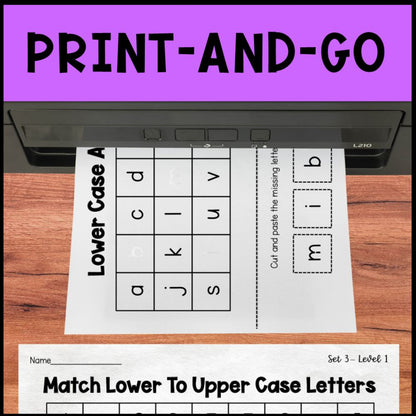 Cut and Paste Alphabet Activities - No Prep