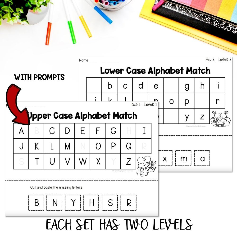 cut and paste worksheet uppercase and lowercase letters