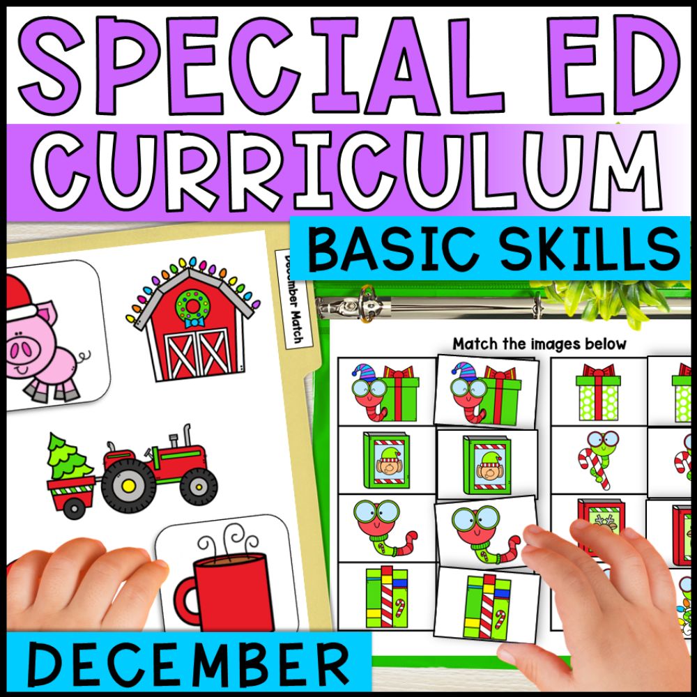 december special education basic concepts ela math worksheets cover