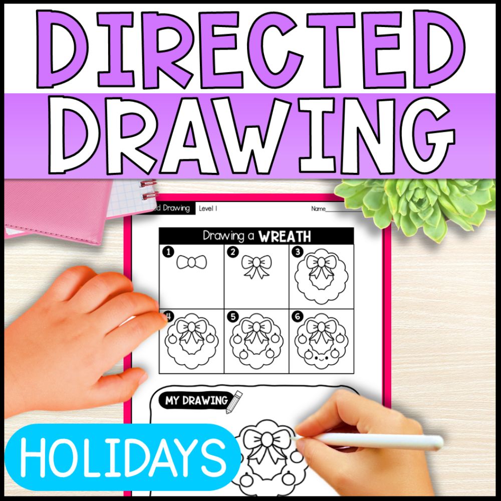 directed drawing worksheets - following directions holidays theme cover