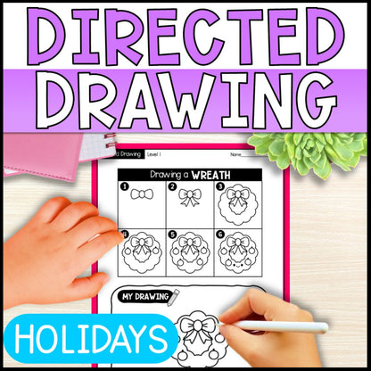 directed drawing worksheets - following directions holidays theme cover