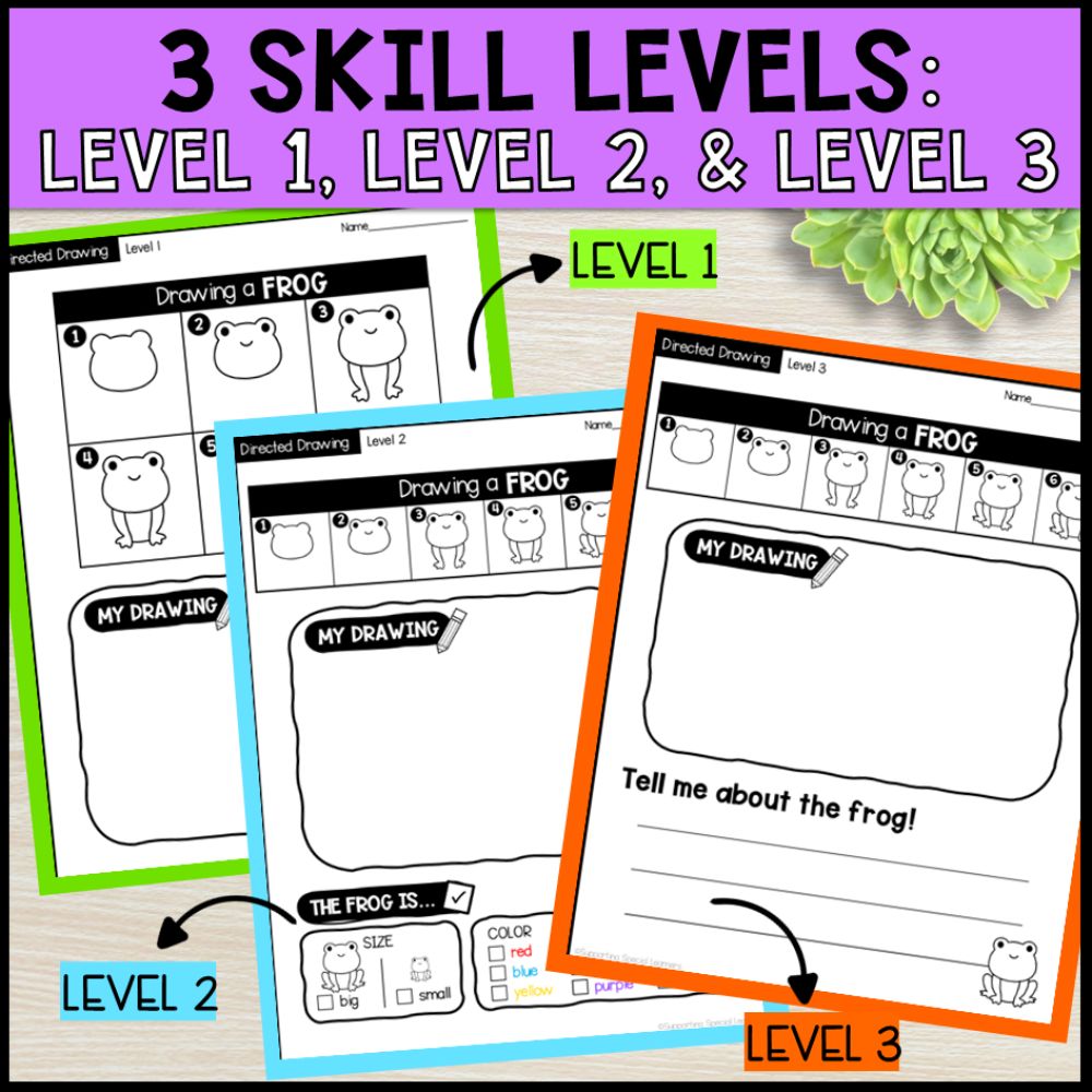 directed drawing worksheets - following directions seasonal theme 3 skill levels